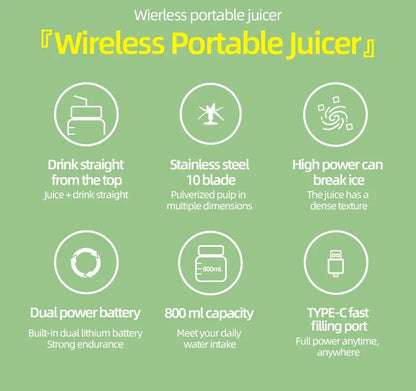 Wireless Portable Juicing Bucket Electric 800ml