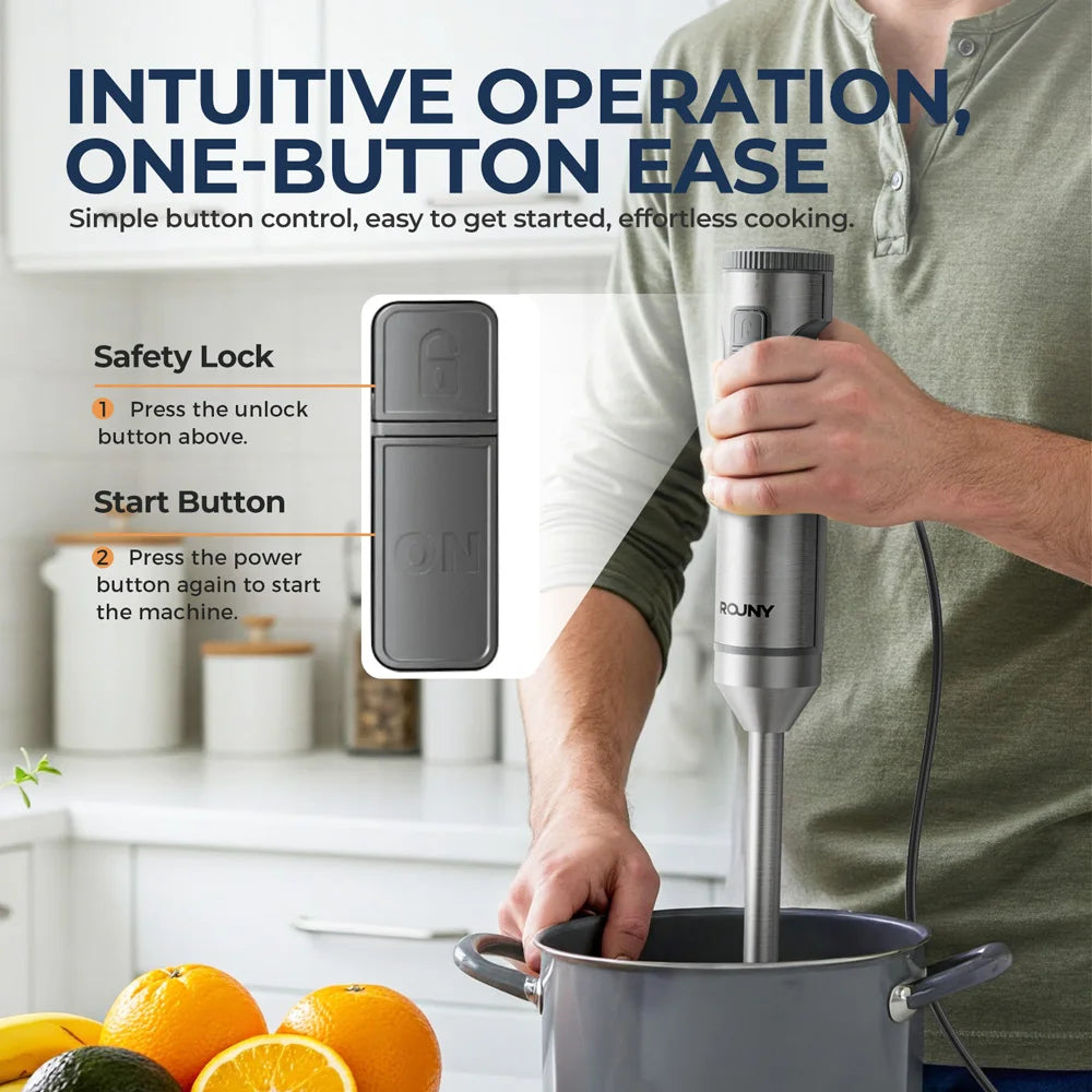 Hand Immersion Blender 1000W Powerful 4-in-1