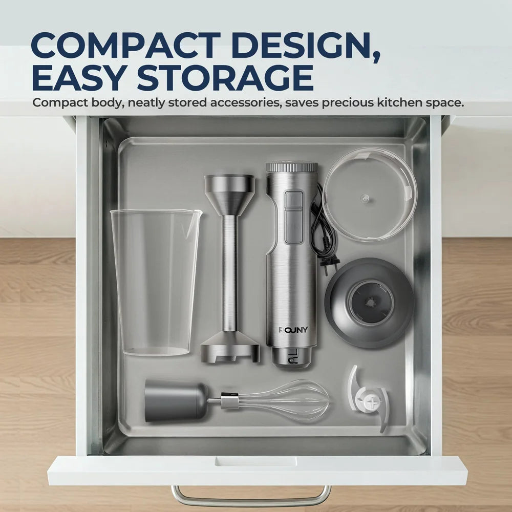 Hand Immersion Blender 1000W Powerful 4-in-1