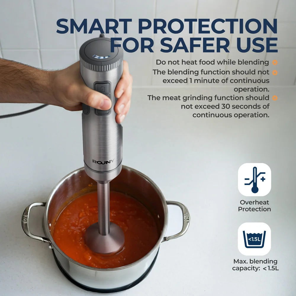 Hand Immersion Blender 1000W Powerful 4-in-1