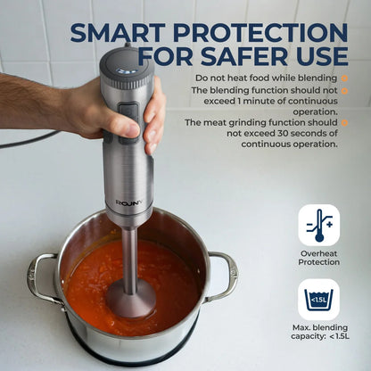 Hand Immersion Blender 1000W Powerful 4-in-1